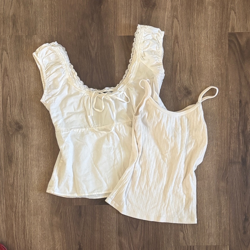 Brandy Melville White Top Set